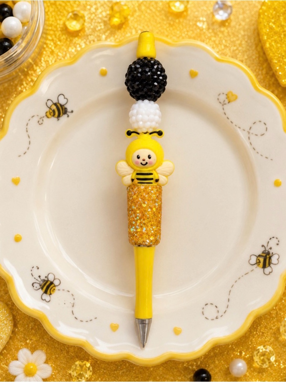 Handmade Yellow Bee Novelty Ballpoint Pen by